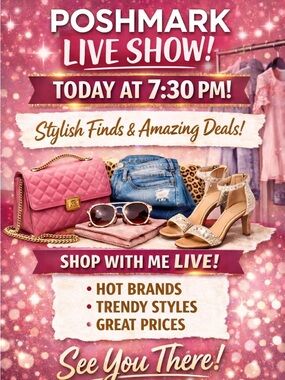 Poshmark Live Show Promo - Pink Quilted Handbag & Neutral Heels